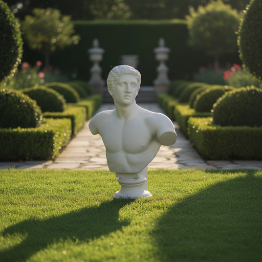 Discus Thrower Bust Display Decor (32 - Inch) Side Angle