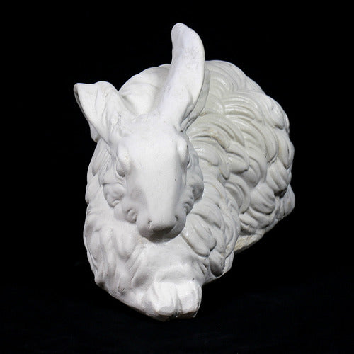 Winter Rabbit Garden Statue (8 - Inch) Different Angle