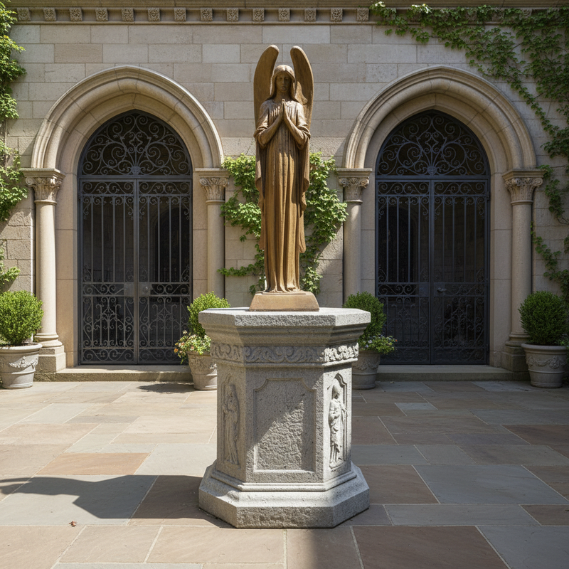 Angel in prayer Outdoor Statue (40 - Inch) Side Angle