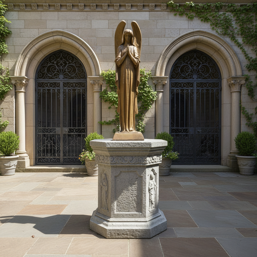 Angel in prayer Outdoor Statue (40 - Inch) Side Angle