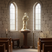 Shepherd Holding Sheep Religious Statue (23 - Inch) Side Angle