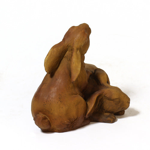 Bunnies Garden Statue (9.41 - Inch) Side View