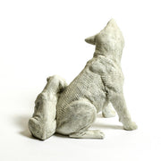 Boxer Dog and Pup Garden Statue (13.5 - Inch) Side View