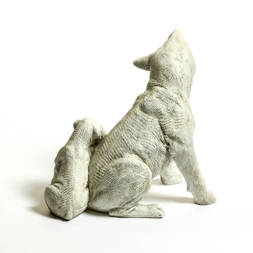 Boxer Dog and Pup Garden Statue (13.5 - Inch) Side View