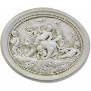Oval Relief With Cherubs And Lion Plaque (19 - Inch)