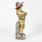 Peasant Boy Statue (16 - Inch) Different Angle