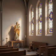 Saint Joseph and Child Religious Statue (49 - Inch) Side Angle