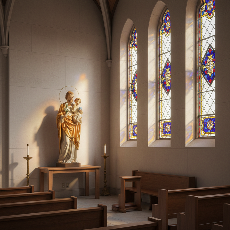 Saint Joseph and Child Religious Statue (49 - Inch) Side Angle