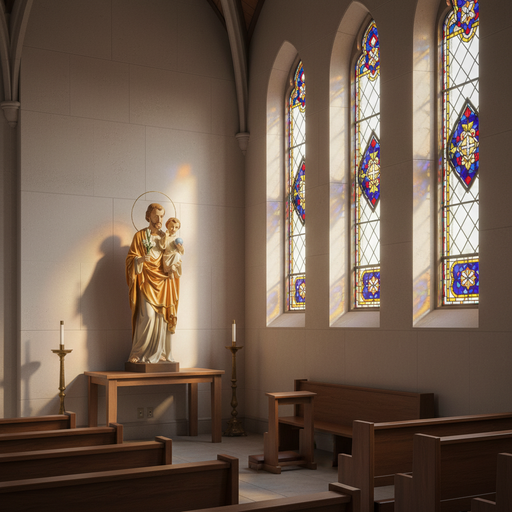 Saint Joseph and Child Religious Statue (49 - Inch) Side Angle
