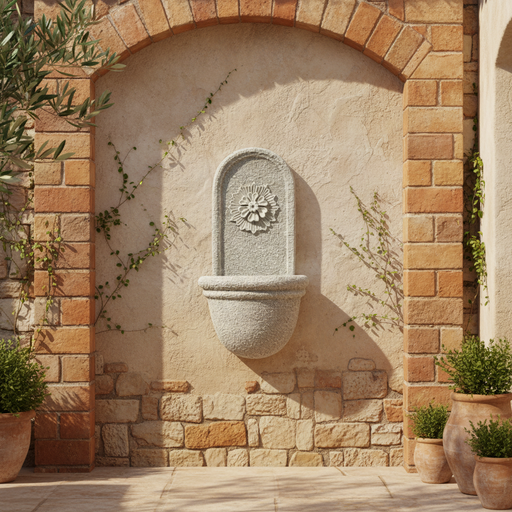 Starburst Garden Wall Fountain (28 - Inch) Side Angle