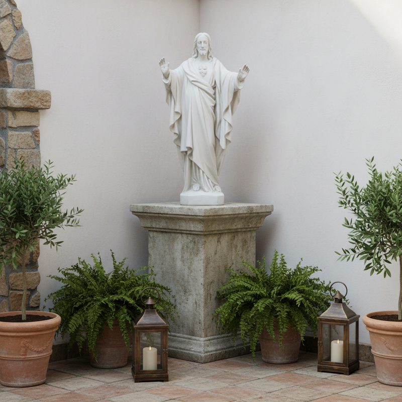 Sacred Heart of Jesus Statue (26 - Inch) Side Angle
