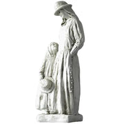 Mother and child statue in old world European style, featuring classical draped clothing and gentle, ornate detailing.