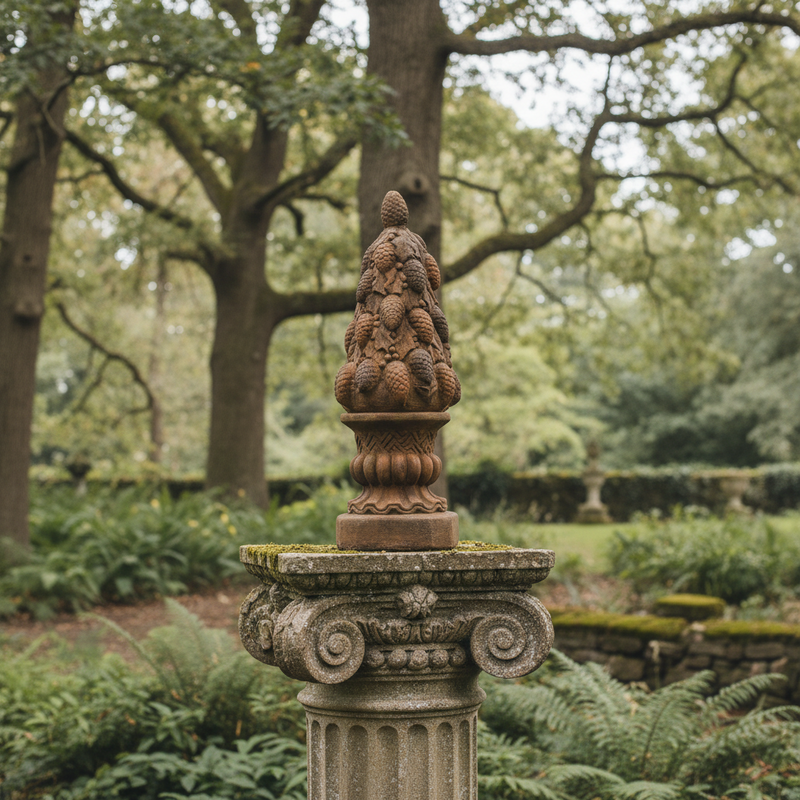 Pinecone Topiary Outdoor Statue (25-Inch)