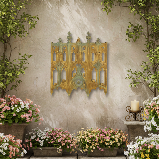 John Michael Tracery Outdoor Plaque (38.0 - Inch) Side Angle