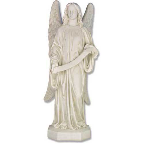 Angel with Banner-Left Outdoor Statue 49"