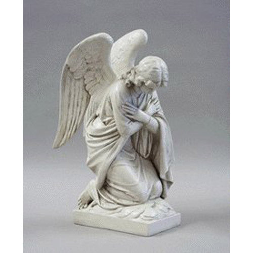 Kneeling Angel Arms Crossed Outdoor Statue 28" H