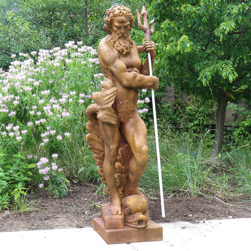 Neptune Mythical God Large Garden Statue 6 Ft - Bella Outdoors USA