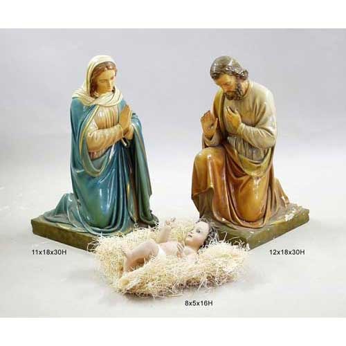 Jesus Mary And Joseph Holy Family 30" High Religious Statue