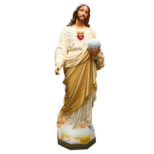 62" High Jesus Christ Sacred Heart To The World Religious Statue