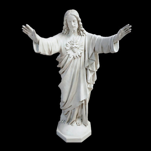 5 Ft Jesus Christ Sacred Heart Hands Up Outdoor Statue Religious