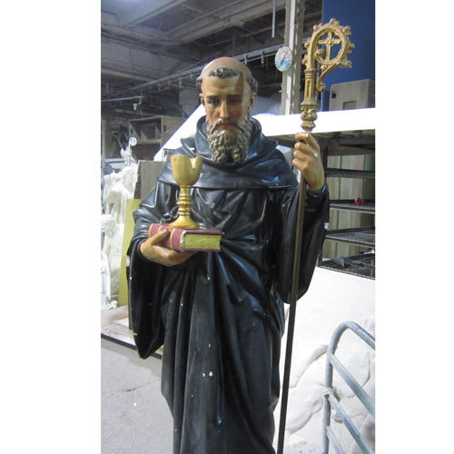 Large 6 Ft High Realistic St. Benedict for Lent Religious Saint Statue