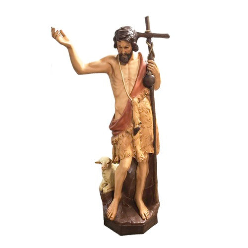 5 Ft High St. John the Baptist w/ (staff & sheep) Religious Statue