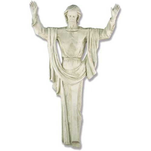 Large Rising Christ Wall Hanging 67" High Statue Outdoor/Indoor