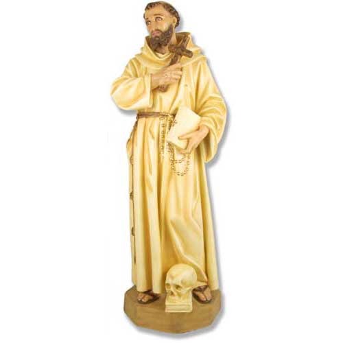 5 Ft High Tall St Francis with Cross Large Religious Statue