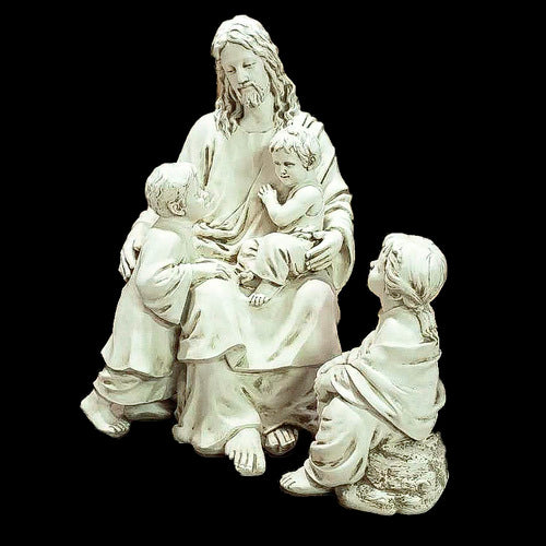 Jesus Christ With Children 34" High Outdoor Statue