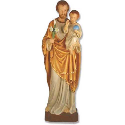 4 Ft High Realistic Saint Joseph And Jesus Child Religious Statue