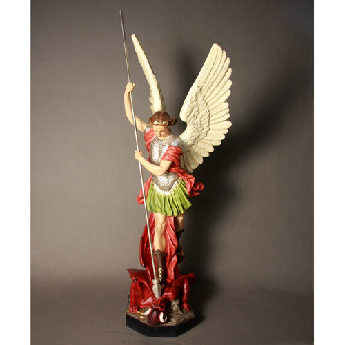5 Ft High Large Realistic Saint Michael Slaying Satan Religious Statue