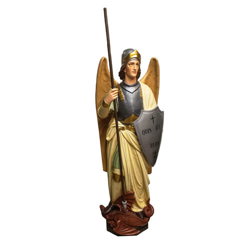 4.5 Ft High Realistic Saint Michael with Shield Religious Statue
