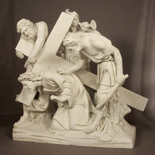 Jesus Falls The 1st Time Station 3 Stations of the Cross Statue Via Crucis