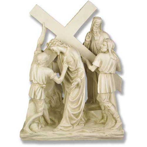 Jesus & Simon The Cyrene Station # 5 Stations of the Cross Statue Via Crucis